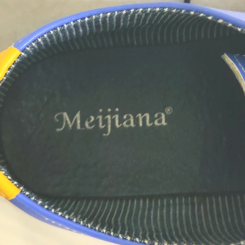 Meijiana Men's Blue And Light Brown Dress‎ Shoes Size 9 In Mind Condition